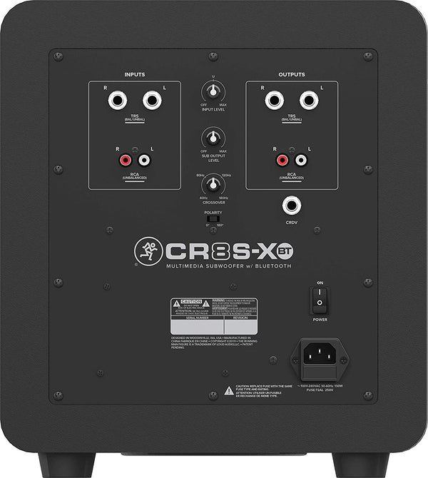 Mackie CR-X Series, 8-Inch Multimedia 200w Subwoofer with Professional Studio-Quality Sound, Bluetooth and Desktop Volume Control (CR8S-XBT)