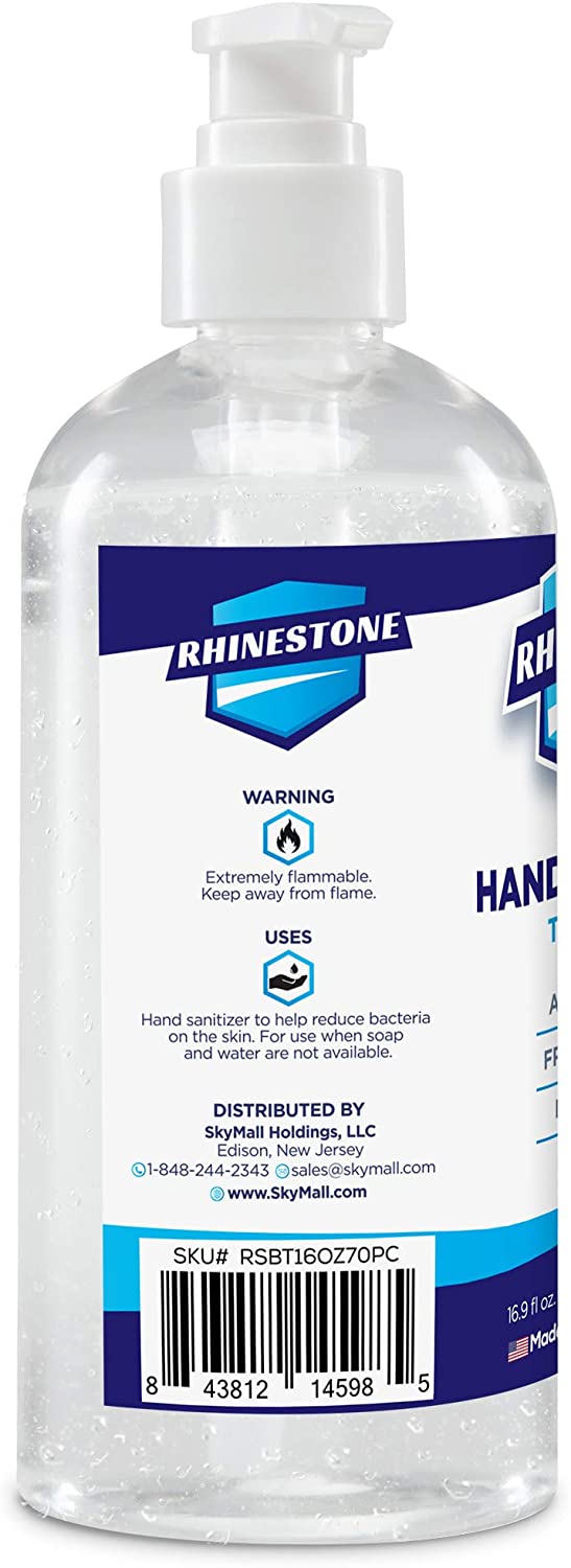 RHINESTONE Gel Hand Sanitizer, 2-Pack of 16.9 Fl Oz / 500ml Bottles with Pumps