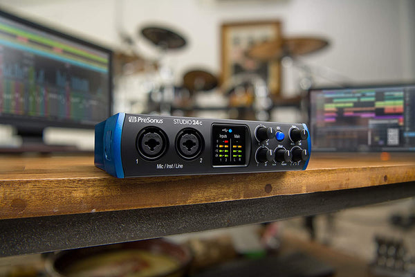 PreSonus Studio 24c 2x2, 192 kHz, USB-C Audio Interface, 2 Mic Pres-2 Line Outs