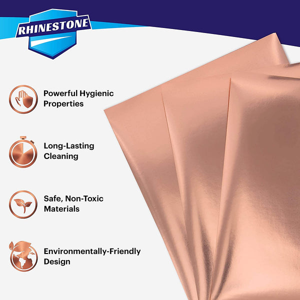 Rhinestone Copper Antimicrobial Adhesive Metal Foil Sheets 5-Pack 8'' x 10'' inch for Pull and Push Door Handle and Plate, Panic Bar