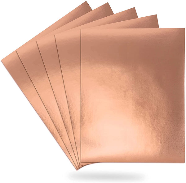 Rhinestone Copper Antimicrobial Adhesive Metal Foil Sheets 5-Pack 8'' x 10'' inch for Pull and Push Door Handle and Plate, Panic Bar