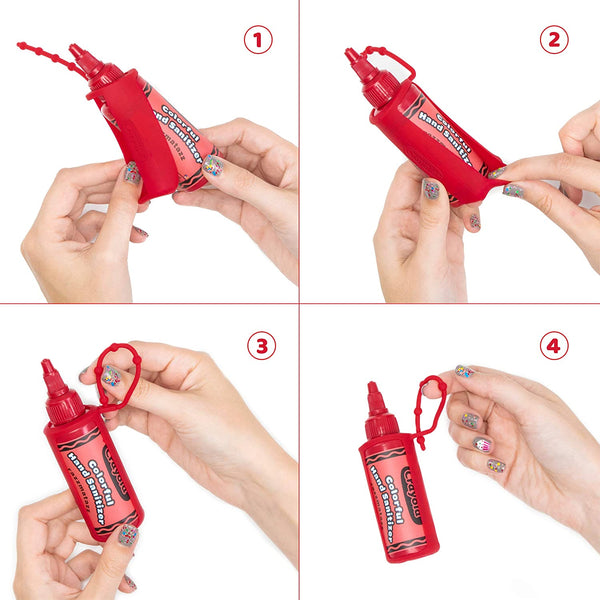 Crayola Kids Hand Sanitizer Gel, (8-Pack) 2 oz ea., 8 Colorful Holders Included.