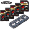 Ritz Gear Extreme Performance 64GB 90/45 MB/S U3 Class-10 SDHC Memory Card 5-Pack