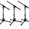 Ultimate Support JS-MCFB50 Low-Profile Mic Stand with Fixed-length Boom with Adjustable Height of 16" to 23" - 3 Pack