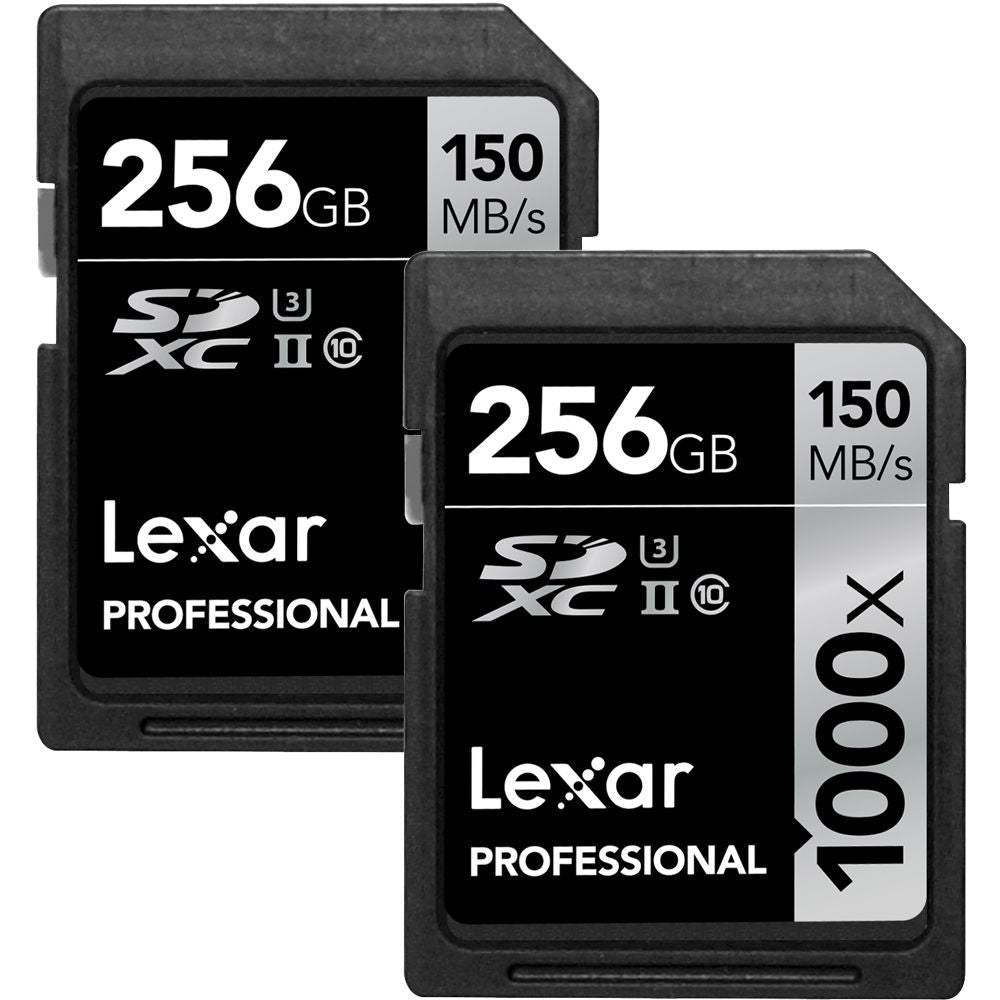 Lexar Professional 1000x 256GB SDXC UHS-II Card LSD256CRBNA10002 - 2 Pack
