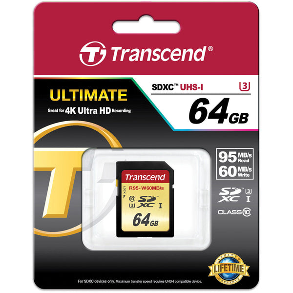 Transcend 64GB SDXC Card U3 4K