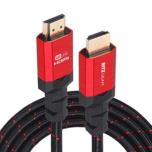 RitzGear 4K HDMI Cables | 20-Pack of 12 Ft. High-Speed 18Gbps HDMI 2.0 Connectors | Durable Braided Nylon, Gold Plating, 4K @ 60Hz Ultra HD, 3D, 2160p, 1080p & Ethernet Support for TV, Laptop & Gaming