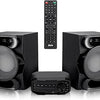 800 Watt Wireless Bluetooth Stereo Shelf System with Remote Controller FM/MP3/CD/DVD/USB/AV Compatible, Powerful Bass Speakers for Home Theater & Home Audio
