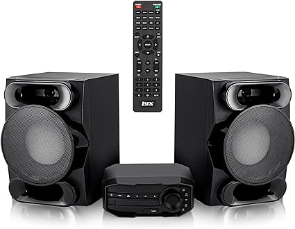800 Watt Wireless Bluetooth Stereo Shelf System with Remote Controller FM/MP3/CD/DVD/USB/AV Compatible, Powerful Bass Speakers for Home Theater & Home Audio