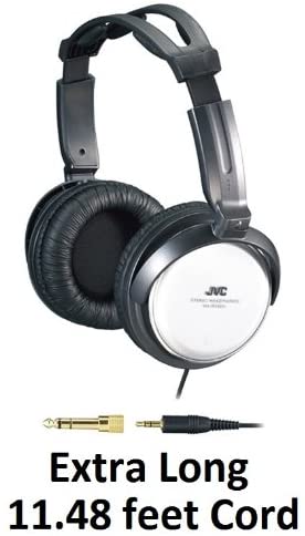 JVC Over-the-Ear Comfortable Stereo Headphones with Extra Long 11 feet Cord, 40mm driver & Adjustable Cushioned Headband