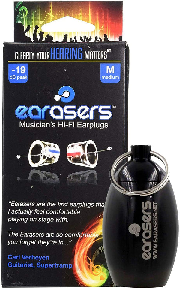 Earasers Hi-Fi High Fidelity Earplugs with Case (Large)