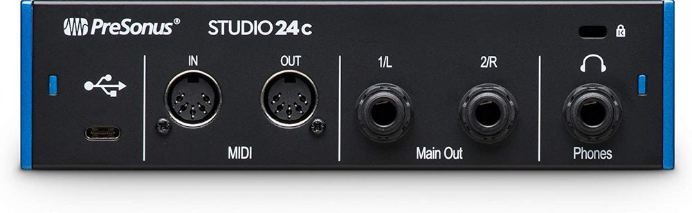 PreSonus Studio 24c 2x2, 192 kHz, USB-C Audio Interface, 2 Mic Pres-2 Line Outs