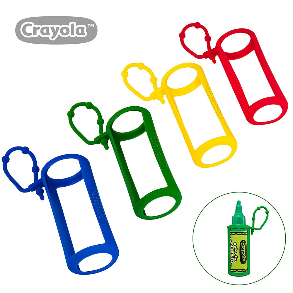 Crayola Kids Hand Sanitizer Gel, (4-Pack) 2 oz ea., 4 Colorful Holders Included.