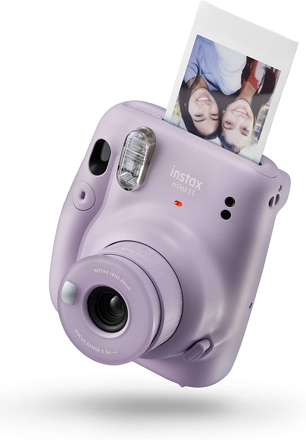 Fujifilm Cámara Instax Mini 11 con estuche transparente, películas y  calcomanías (morado lila)