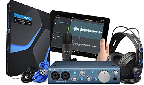 Presonus AudioBox iTwo USB 2.0 Recording Bundle with Interface, Headphones, Microphone and Studio One software, PC/Mac/iOS-2 Mic Pres