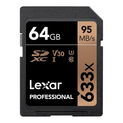 Lexar Professional 64GB 633x SDXC Class 10 UHS-I/U3 SD Memory Card