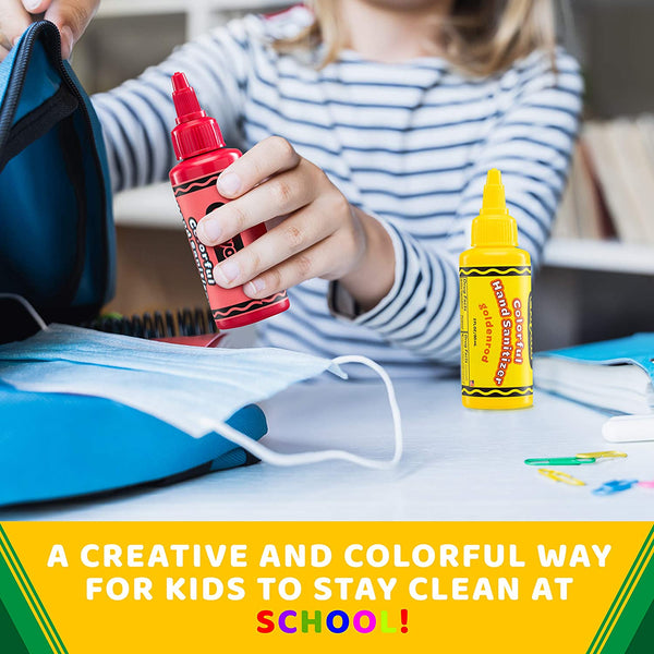 Crayola Hand Sanitizer for Kids, Pack of 8 Antibacterial Gel Bottles, 2 fl oz/ea