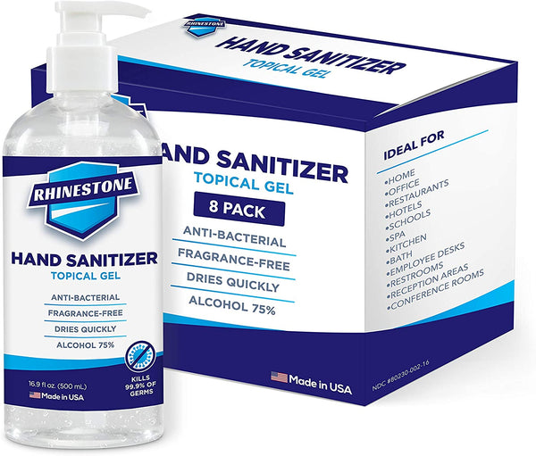 Gel Hand Sanitizer 75% Ethyl Alcohol 16.9 Fl. OZ w/ Pump - Made in USA
