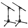 Ultimate Support JS-MCFB50 Low-Profile Mic Stand with Fixed-length Boom with Adjustable Height of 16" to 23" - 2 Pack