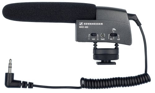 Sennheiser MKE 400 Shotgun Microphone with Polaroid Studio Series Camcorder Video Light Includes Mounting Bracket