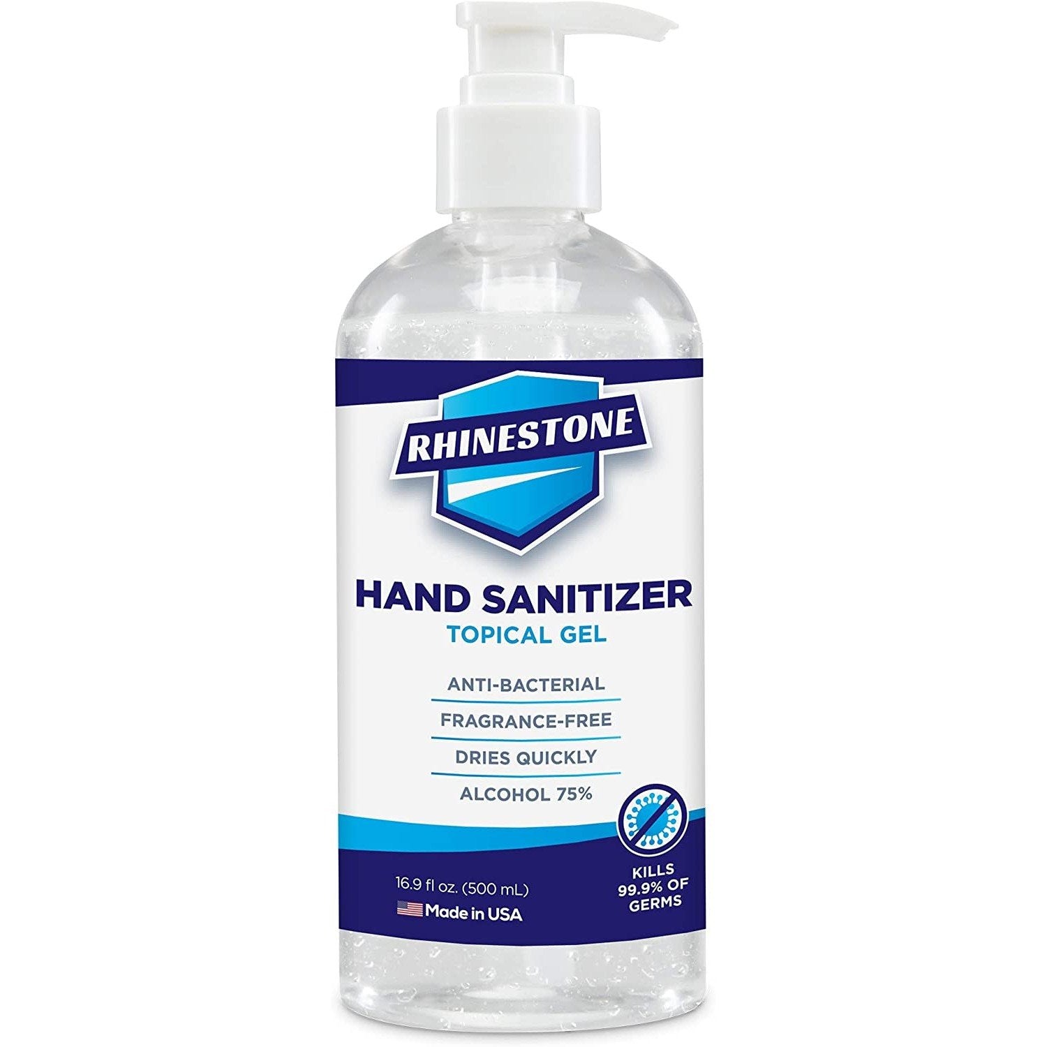 Gel Hand Sanitizer 75 Ethyl Alcohol Gallon w/ Pump Made in USA