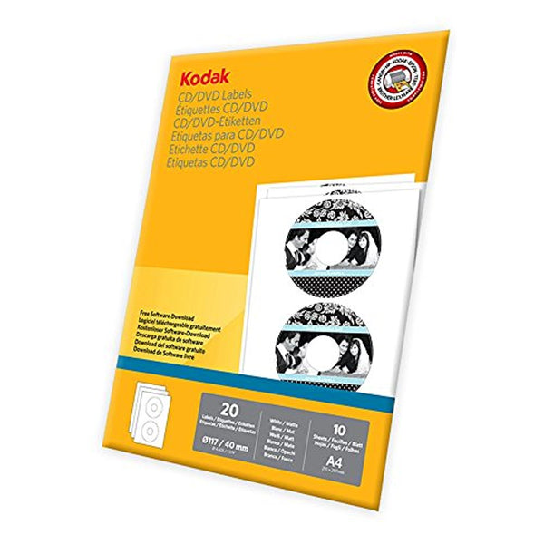 KODAK CD/DVD Labels - White Matte Premium Label Paper