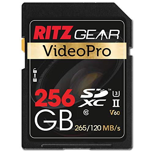 Extreme Performance Video Pro SD Card UHS-II 256GB SDXC Memory Card U3 V60 A1, (R 265mb/s 120mb/s Write)